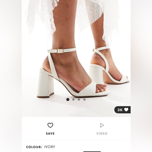 Never Worn, ASOS Ivory Block Heel - Picture 1 of 2